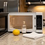 Learn 3 simple, natural hacks using lemon and vinegar to deep clean and deodorize your microwave in minutes.