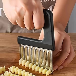 Stainless Steel Handheld Potato Cutter - Wave French Fries