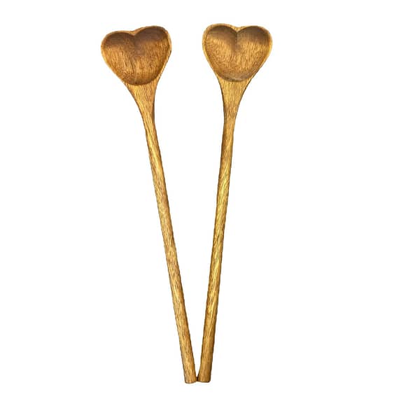 Serving Heart-Shaped Spoon - Natural Acacia Wood
