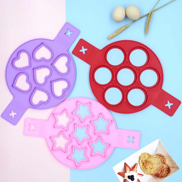 Breakfast Heart Shaped Round Star Silicone Omelette