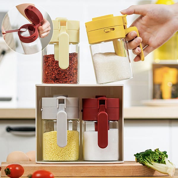 Small Seasoning Jars With Lids And Spoons