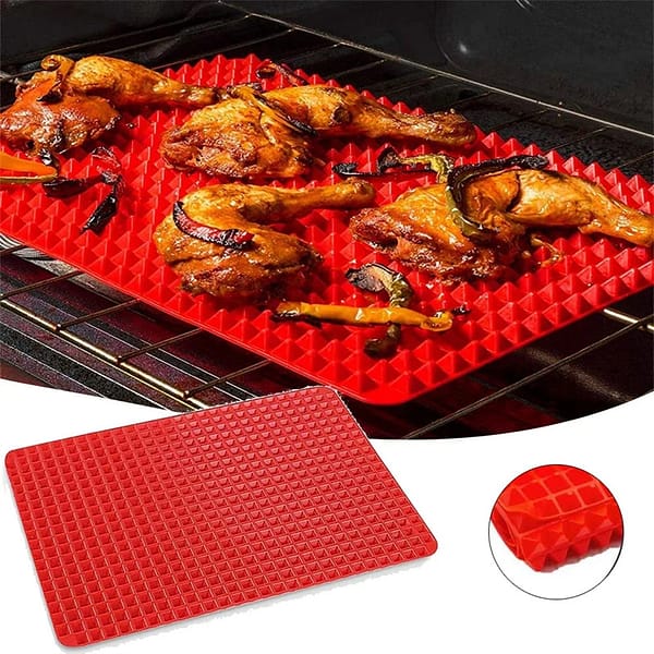 Non-Stick Silicone Pyramid Cooking Mat - Fat Reducing
